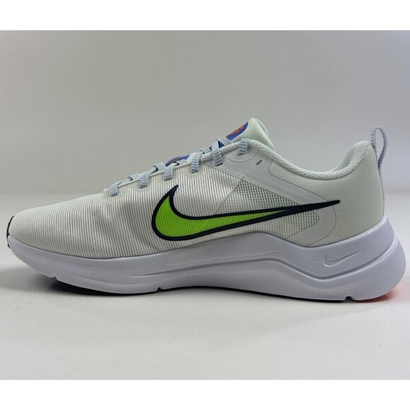 Nike Downshifter 12 Womens White Green Running Shoes Sneakers Low DD9294-104 - Picture 3 of 10